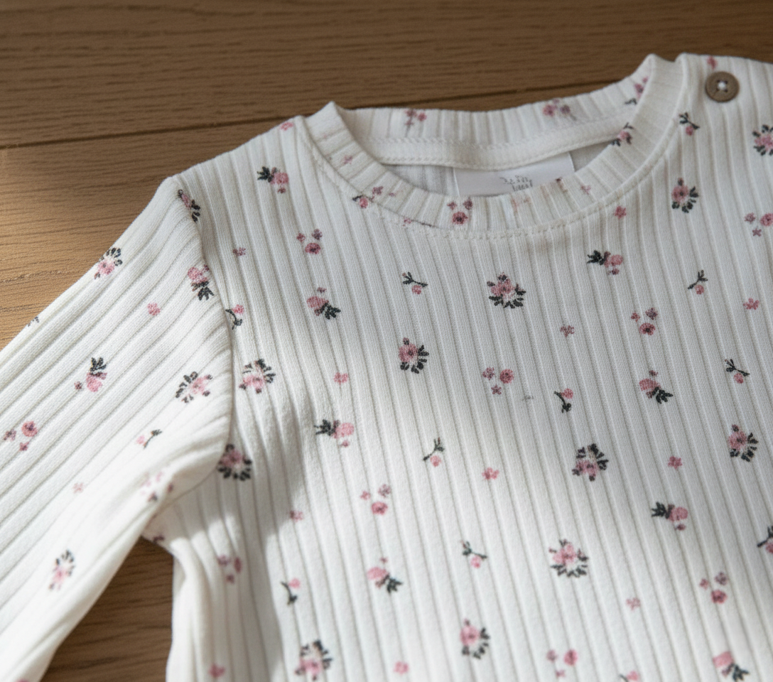 Toddler Girl Ribbed Cotton Floral Long-Sleeve Top - Image 5