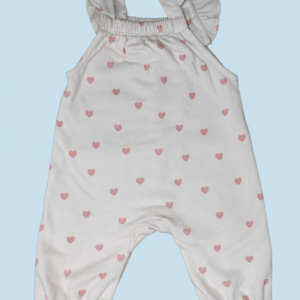 Sweetheart Ruffle Shoulder Baby Dungree