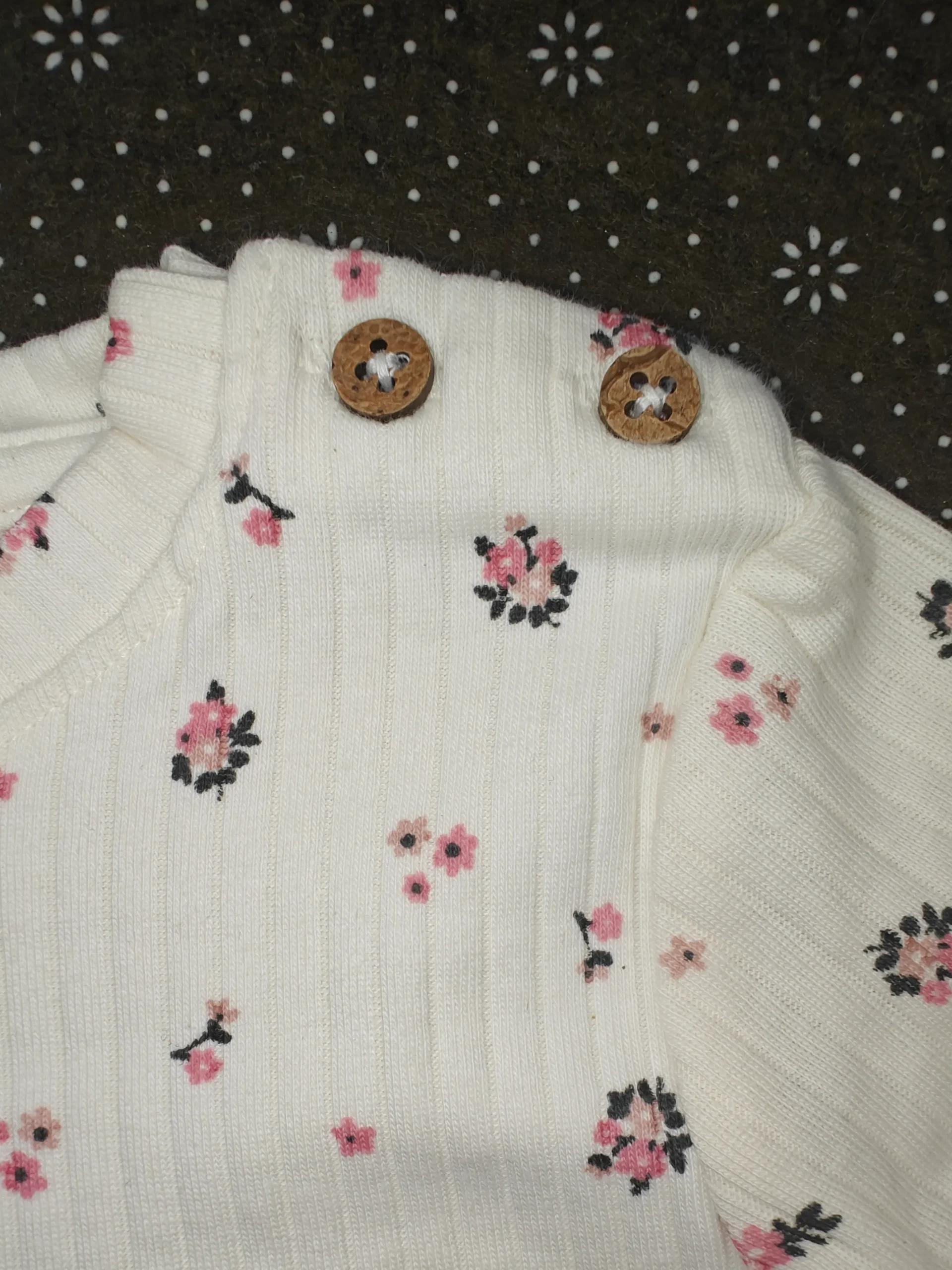 Toddler Girl Ribbed Cotton Floral Long-Sleeve Top - Image 2