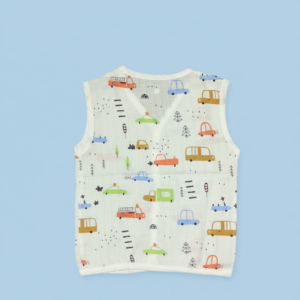 Unisex muslin cloth with car and truck pattern