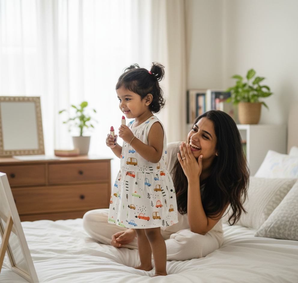 Unisex muslin cloth with truck and fire truck pattern