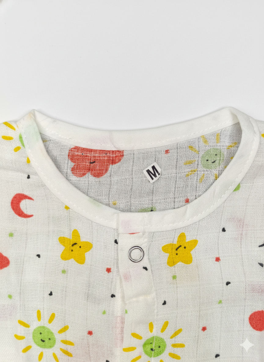 Girls muslin cloth with sun print