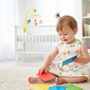 Baby girl muslin cloth with sun and ice cream pattern