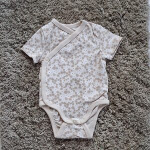 Soft Floral Wrap-Style Baby Onesie (Half Sleeve)