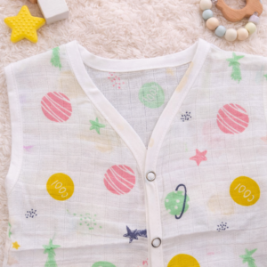 Baby Unisex Sleeveless Muslin Top - Space & Planet Print