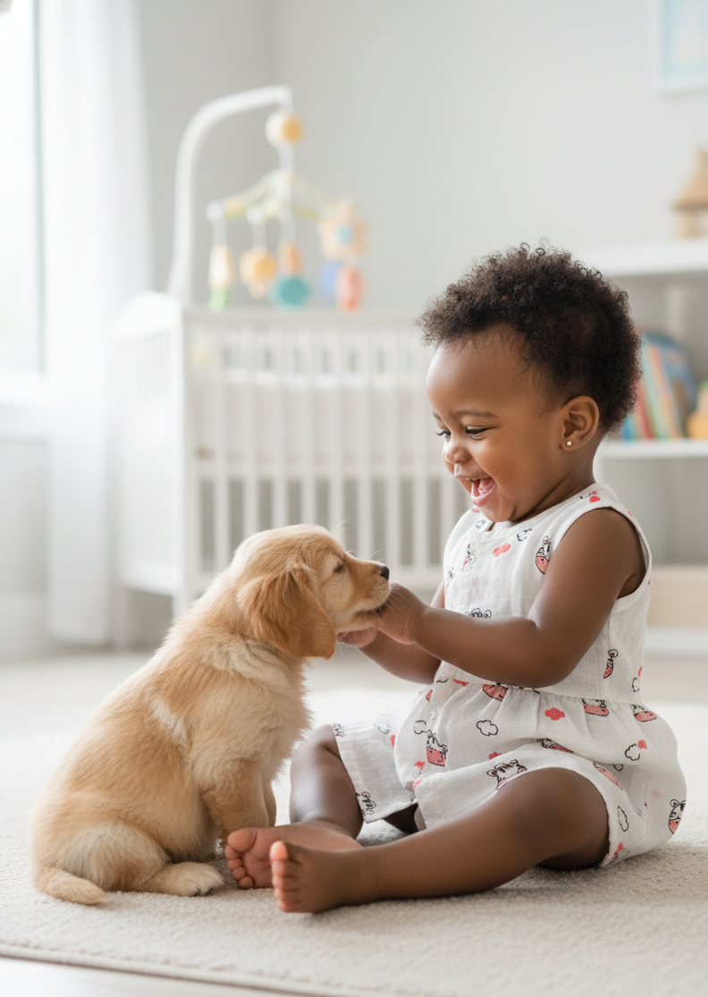 Baby Girls Sleeveless Cotton "Front Button" Frock - Cow & Cloud Print