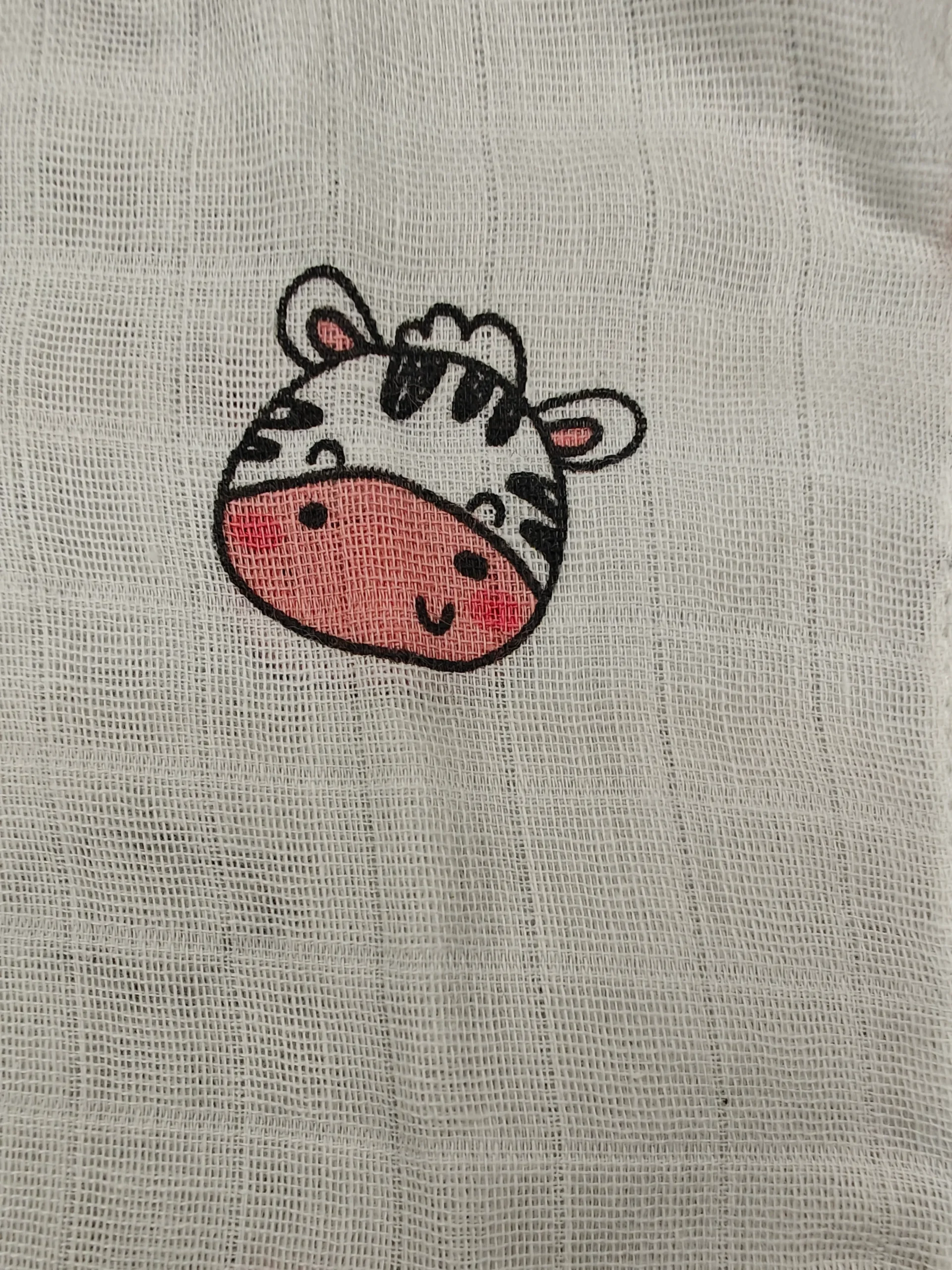 Baby Girls Sleeveless Cotton "Front Button" Frock - Cow & Cloud Print - Image 3