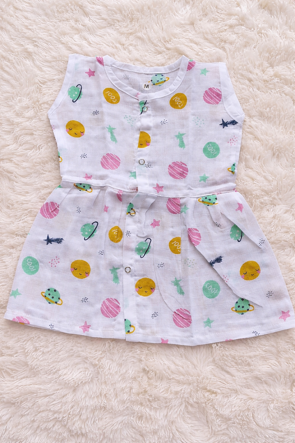 Little Galaxy Muslin “Front Button” Baby Frock