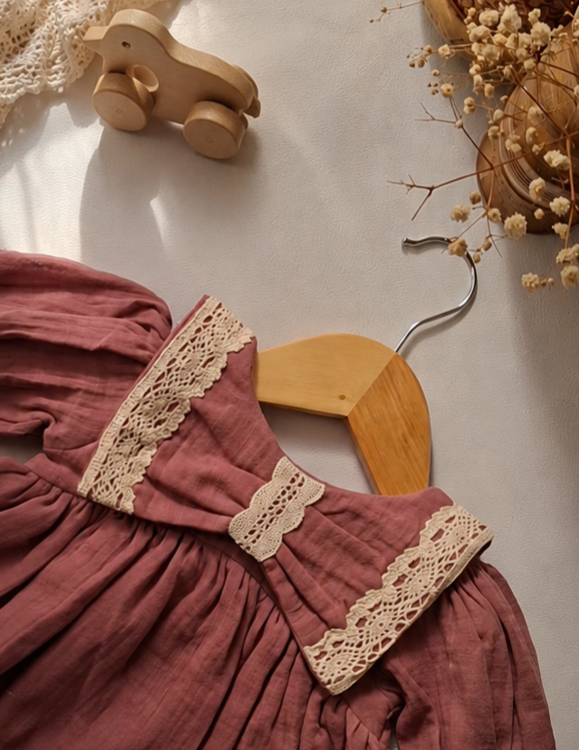 Mauve Lace Frock - Image 2